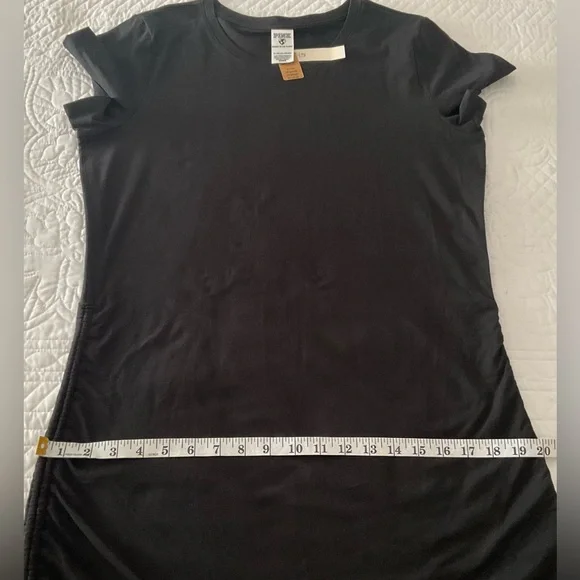PINK Black Little Black T-Shirt Dress w/Adjustable Ruched Sides. XL NWT - Picture 9 of 11